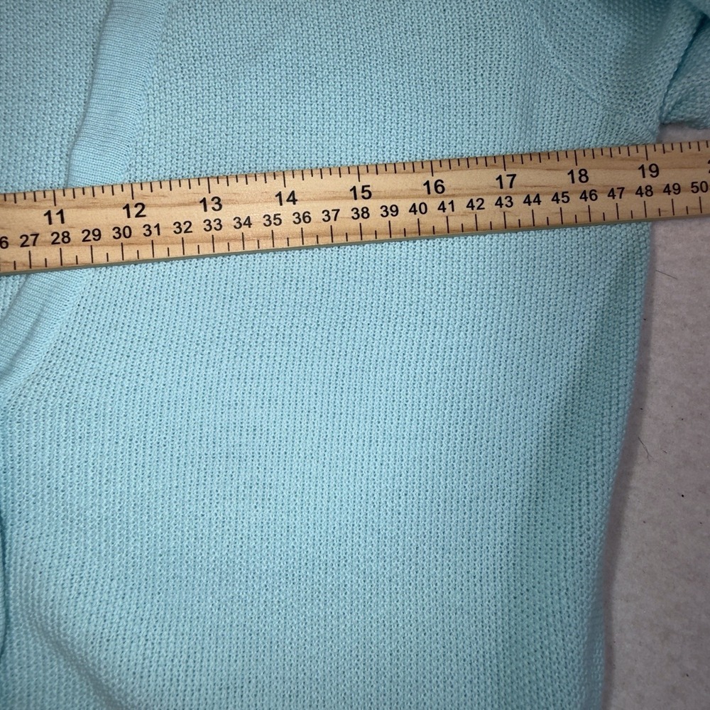 Merona Women's Large Aqua Blue Button Front Cardigan Sweater Cotton Knit L - Picture 4 of 9